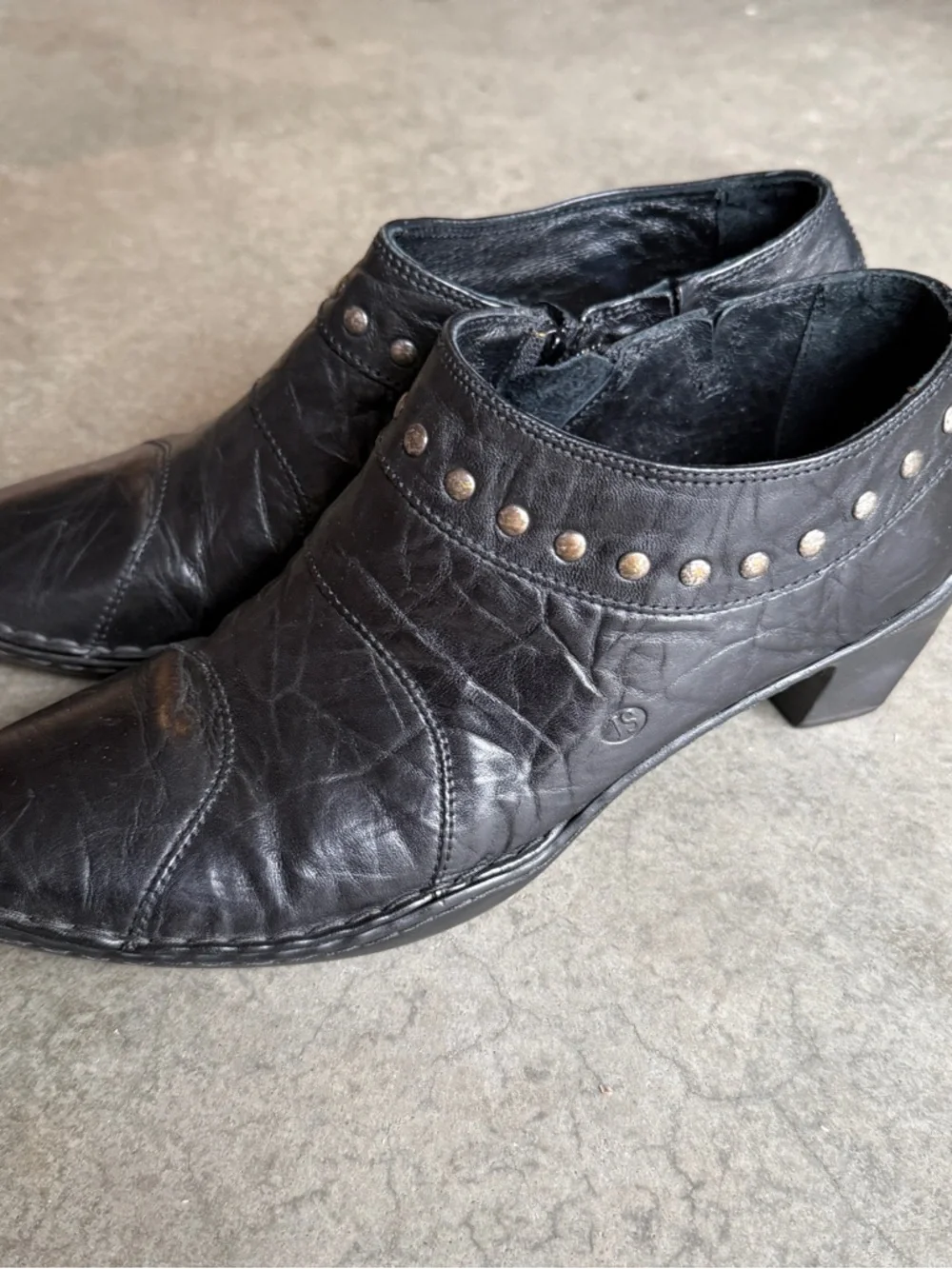 Josef Seibel | Black | Studded Leather Ankle Booties | Women’s Size 41